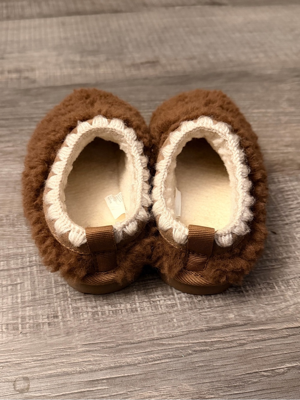 Brown Kids Slip-On Slippers Ugg style (not brand)